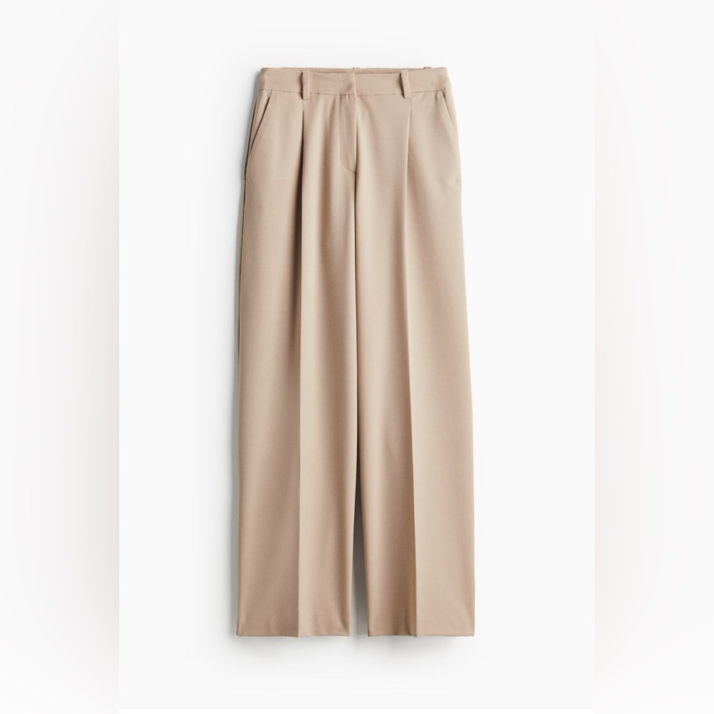 H&M Wide Leg Pants in Beige